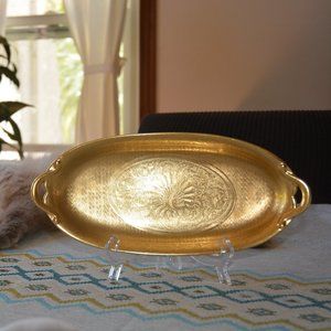 Vintage Platter, Etched China, Pickard, 13" Gold